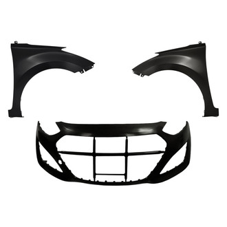 Replacement - 3-Piece (Front Bumper Cover, Driver and Passenger Side Fender) (CAPA Certified)