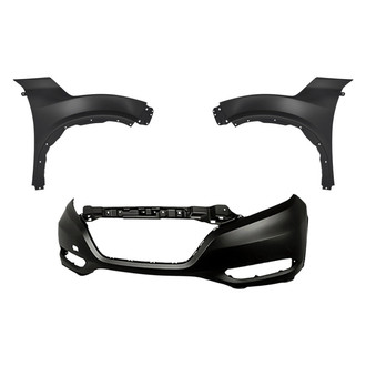 Replacement - 3-Piece (Front Bumper Cover, Driver and Passenger Side Fender)