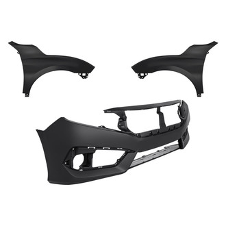 Replacement - 3-Piece (Front Bumper Cover, Driver and Passenger Side Fender) (CAPA Certified)