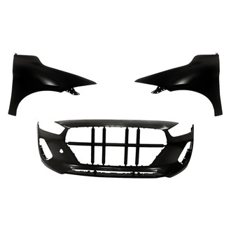 Replacement - 3-Piece (Front Bumper Cover, Driver and Passenger Side Fender) (CAPA Certified)