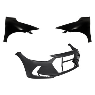 Replacement - 3-Piece (Front Bumper Cover, Driver and Passenger Side Fender) (CAPA Certified)