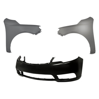 Replacement - 3-Piece (Front Bumper Cover, Driver and Passenger Side Fender) (CAPA Certified)