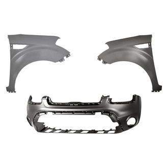 Replacement - 3-Piece (Front Bumper Cover, Driver and Passenger Side Fender)