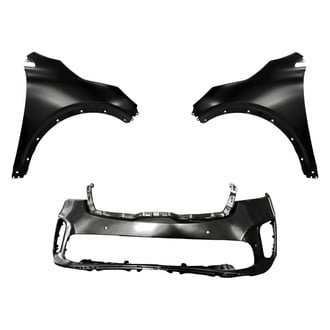 Replacement - 3-Piece (Front Bumper Cover, Driver and Passenger Side Fender) (CAPA Certified)