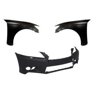 Replacement - 3-Piece (Front Bumper Cover, Driver and Passenger Side Fender) (CAPA Certified)