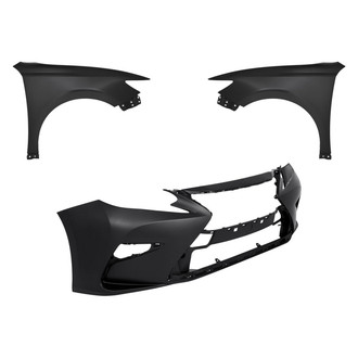 Replacement - 3-Piece (Front Bumper Cover, Driver and Passenger Side Fender) (CAPA Certified)