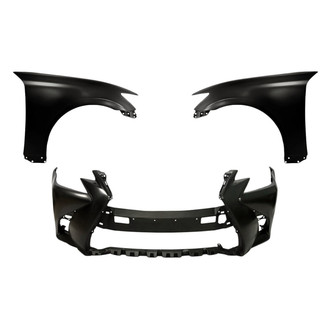 Replacement - 3-Piece (Front Bumper Cover, Driver and Passenger Side Fender) (CAPA Certified)