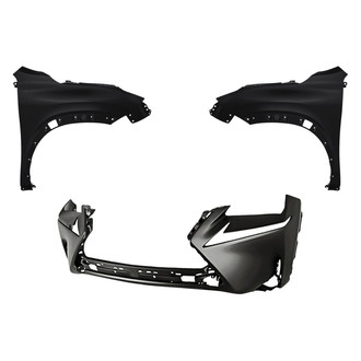 Replacement - 3-Piece (Front Bumper Cover, Driver and Passenger Side Fender)