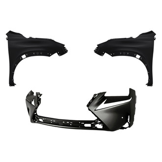 Replacement - 3-Piece (Front Bumper Cover, Driver and Passenger Side Fender) (CAPA Certified)