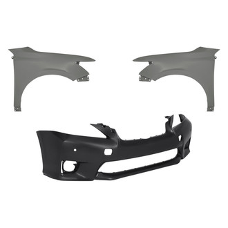 Replacement - 3-Piece (Front Bumper Cover, Driver and Passenger Side Fender) (CAPA Certified)