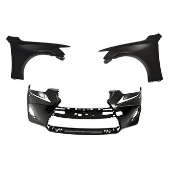 Replacement - 3-Piece (Front Bumper Cover, Driver and Passenger Side Fender)