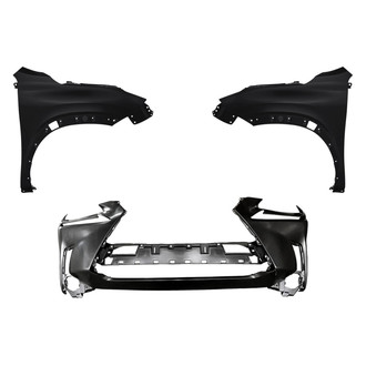 Replacement - 3-Piece (Front Bumper Cover, Driver and Passenger Side Fender) (CAPA Certified)