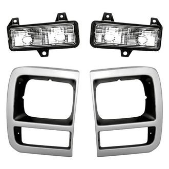 Replacement - 4-Piece (Front Driver and Passenger Side Turn Signal/Parking Light, Driver and Passenger Side Headlight Bezel) (Standard Line)