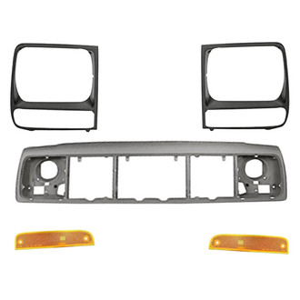Replacement - 5-Piece (Header Panel, Driver and Passenger Side Headlight Bezel, Front Driver and Passenger Side Side Marker Light) (Standard Line)