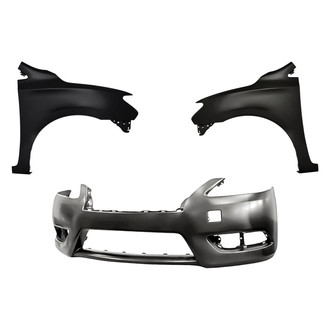 Replacement - 3-Piece (Front Bumper Cover, Driver and Passenger Side Fender) (CAPA Certified)