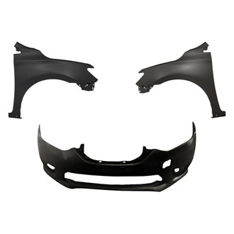 Replacement - 3-Piece (Front Bumper Cover, Driver and Passenger Side Fender) (CAPA Certified)