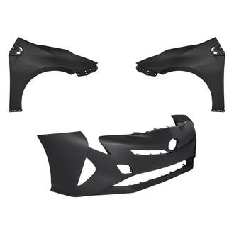 Replacement - 3-Piece (Front Bumper Cover, Driver and Passenger Side Fender) (CAPA Certified)