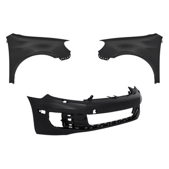 Replacement - 3-Piece (Front Bumper Cover, Driver and Passenger Side Fender) (CAPA Certified)