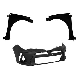 Replacement - 3-Piece (Front Bumper Cover, Driver and Passenger Side Fender) (CAPA Certified)