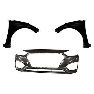 Replacement - 3-Piece (Front Bumper Cover, Driver and Passenger Side Fender) (CAPA Certified)