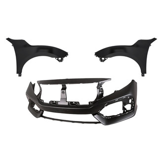 Replacement - 3-Piece (Front Bumper Cover, Driver and Passenger Side Fender) (CAPA Certified)