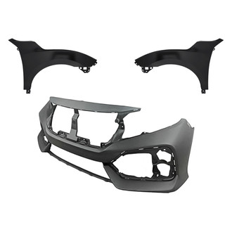 Replacement - 3-Piece (Front Bumper Cover, Driver and Passenger Side Fender) (CAPA Certified)
