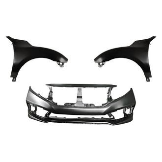 Replacement - 3-Piece (Front Bumper Cover, Driver and Passenger Side Fender) (CAPA Certified)