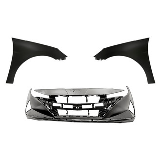 Replacement - 3-Piece (Front Bumper Cover, Driver and Passenger Side Fender) (CAPA Certified)