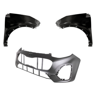 Replacement - 3-Piece (Front Bumper Cover, Driver and Passenger Side Fender) (CAPA Certified)