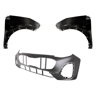 Replacement - 3-Piece (Front Bumper Cover, Driver and Passenger Side Fender) (CAPA Certified)
