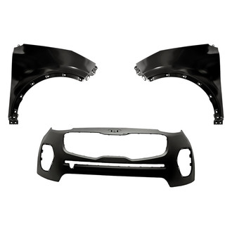 Replacement - 3-Piece (Front Bumper Cover, Driver and Passenger Side Fender) (CAPA Certified)