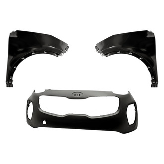 Replacement - 3-Piece (Front Bumper Cover, Driver and Passenger Side Fender) (CAPA Certified)