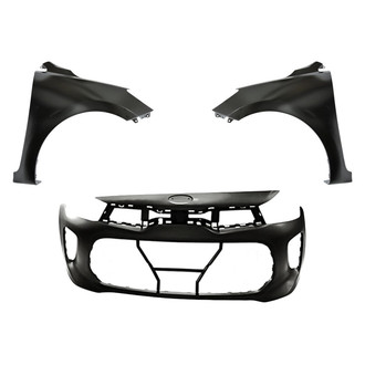 Replacement - 3-Piece (Front Bumper Cover, Driver and Passenger Side Fender) (CAPA Certified)