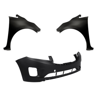 Replacement - 3-Piece (Front Bumper Cover, Driver and Passenger Side Fender) (CAPA Certified)
