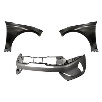 Replacement - 3-Piece (Front Bumper Cover, Driver and Passenger Side Fender) (CAPA Certified)