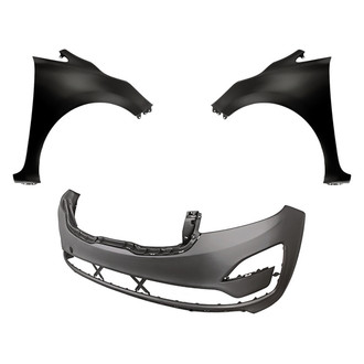 Replacement - 3-Piece (Front Bumper Cover, Driver and Passenger Side Fender) (CAPA Certified)