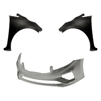 Replacement - 3-Piece (Front Bumper Cover, Driver and Passenger Side Fender) (CAPA Certified)