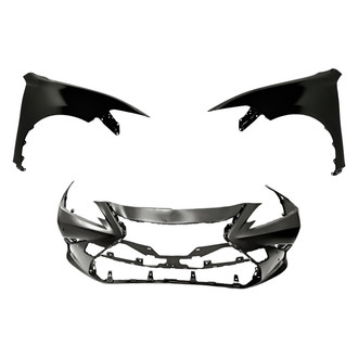Replacement - 3-Piece (Front Bumper Cover, Driver and Passenger Side Fender) (CAPA Certified)