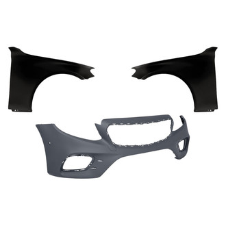 Replacement - 3-Piece (Front Bumper Cover, Driver and Passenger Side Fender) (CAPA Certified)