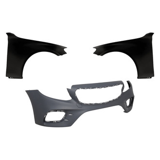 Replacement - 3-Piece (Front Bumper Cover, Driver and Passenger Side Fender) (CAPA Certified)