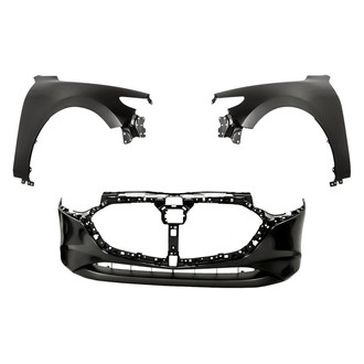 Replacement - 3-Piece (Front Bumper Cover, Driver and Passenger Side Fender) (CAPA Certified)