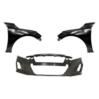 Replacement - 3-Piece (Front Bumper Cover, Driver and Passenger Side Fender) (CAPA Certified)