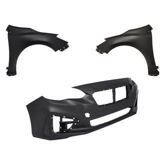 Replacement - 3-Piece (Front Bumper Cover, Driver and Passenger Side Fender) (CAPA Certified)