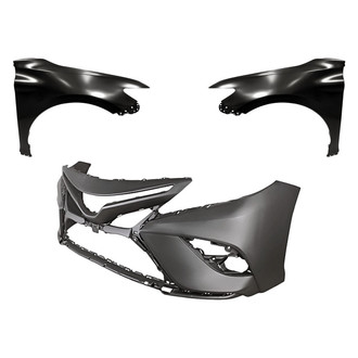 Replacement - 3-Piece (Front Bumper Cover, Driver and Passenger Side Fender) (CAPA Certified)