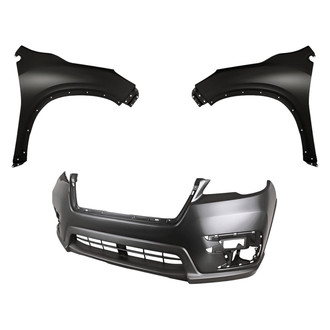 Replacement - 3-Piece (Front Bumper Cover, Driver and Passenger Side Fender) (CAPA Certified)