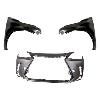 Replacement - 3-Piece (Front Bumper Cover, Driver and Passenger Side Fender) (CAPA Certified)