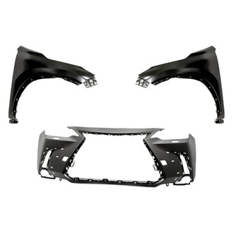 Replacement - 3-Piece (Front Bumper Cover, Driver and Passenger Side Fender) (CAPA Certified)