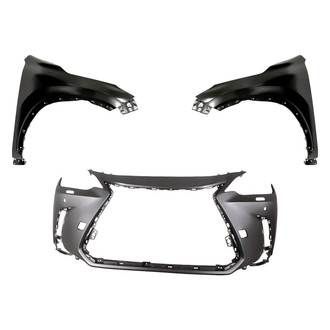 Replacement - 3-Piece (Front Bumper Cover, Driver and Passenger Side Fender) (CAPA Certified)