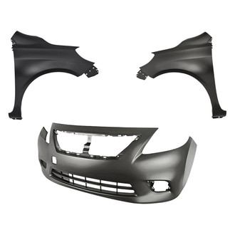 Replacement - 3-Piece (Front Bumper Cover, Driver and Passenger Side Fender) (CAPA Certified)