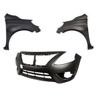 Replacement - 3-Piece (Front Bumper Cover, Driver and Passenger Side Fender) (CAPA Certified)